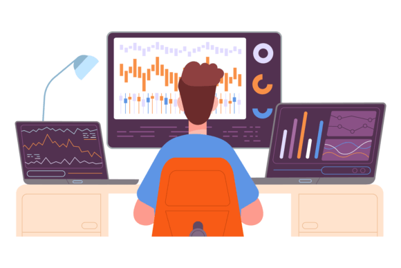 Download Man Work with Statistics on Computer Scr - Work Collection
