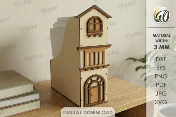 Download House Office Organizer Laser Cut - House Collection