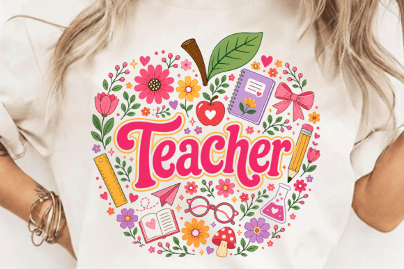 Download Retro Floral Teacher PNG Sublimation - Teacher Collection
