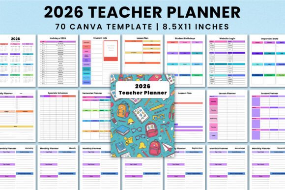 Download Premium 2026 Teacher Planner for Canva - Teacher Collection