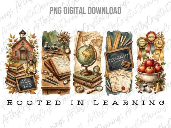 Download Rooted in Learning Teacher Brushstroke - Teacher Collection