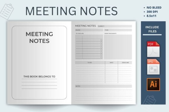 Download Meeting Notes Kdp Planner - Meeting Collection