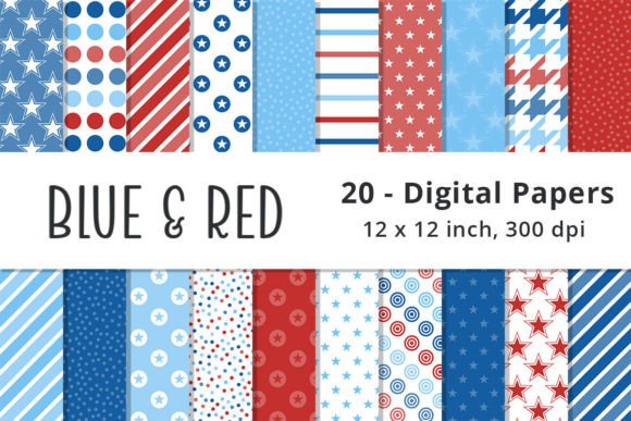 Download Red, White, and Blue Digital Paper - Blue Collection