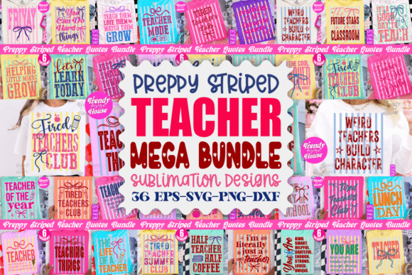 Download Preppy Striped Teacher PNG Bundle School - Teacher Collection