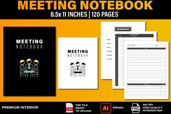 Download Meeting Notebook Planner KDP Interior - Meeting Collection