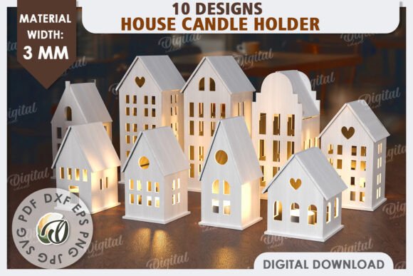Download House Candle Holders Laser Cut Bundle - Premium Bundle