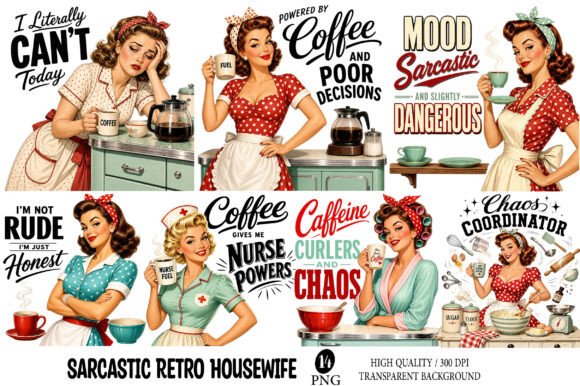 Download Sarcastic Retro Housewife PNG - House Collection