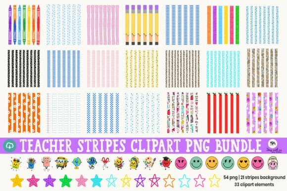 Download Teacher Stripes &amp; Clipart PNG Bundle - Teacher Collection
