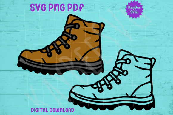Download Hiking Boot Work Shoe SVG PNG PDF - Work Collection