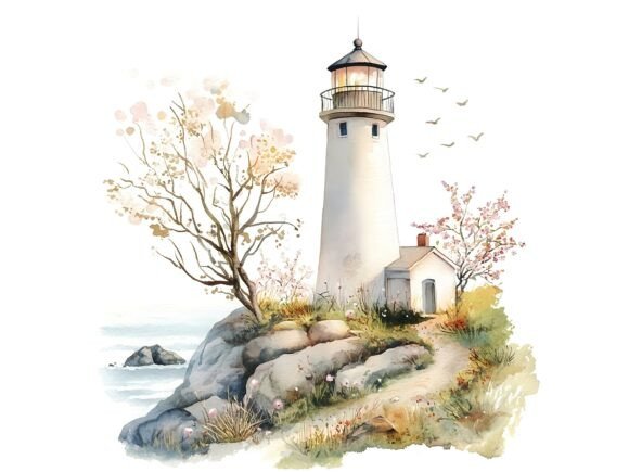 Download 10 Lighthouse in Spring Nature Landscape - House Collection